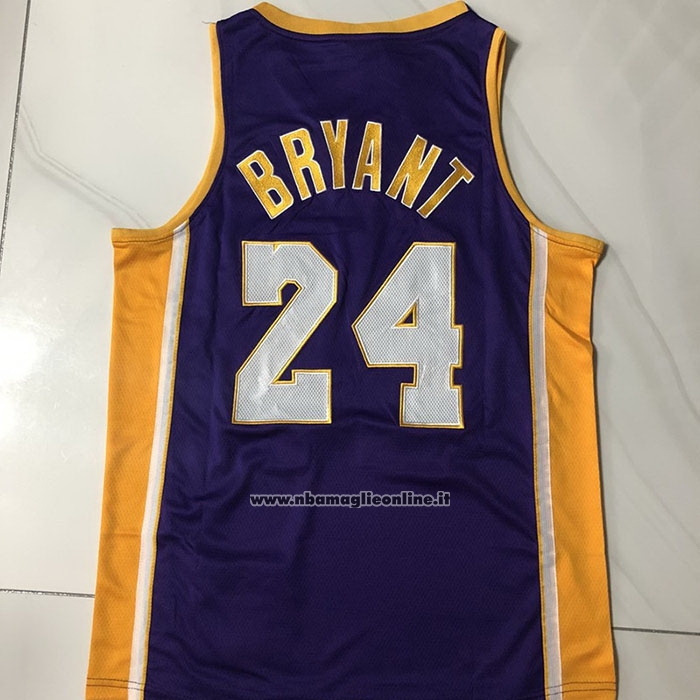 Maglia Los Angeles Lakers Kobe Bryant #24 60th Anniversary Mitchell & Ness 2007-08 Viola